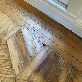 New Gen Floors - Before refinishing - parquet floors with water damage - Flooring Near Me - San Francisco, California