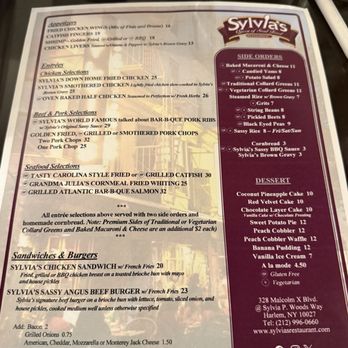 Sylvia's Restaurant - Menu - Southern Near Me - New York, New York Sylvia's Restaurant - Menu - Southern Near Me - New York, New York