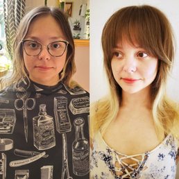 A before and after of Chris Winzer's lovely work on me. A before and after of Chris Winzer's lovely work on me.