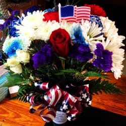 Calverton Floral Design & Gift Shoppe - Gorgeous fresh bouquets! Shown red white and blue, $25.99tx