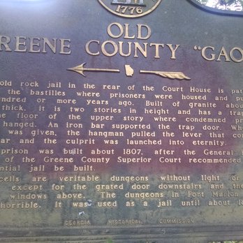 Old Greene County Gaol - The historic marker for the historic jail. - Landmarks & Historical Buildings Near Me - Greensboro, Georgia