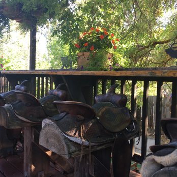 Sheri's Sweet Shoppe - Patio saddle seats - Ice Cream & Frozen Yogurt Near Me - Winthrop, Washington Sheri's Sweet Shoppe - Patio saddle seats - Ice Cream & Frozen Yogurt Near Me - Winthrop, Washington