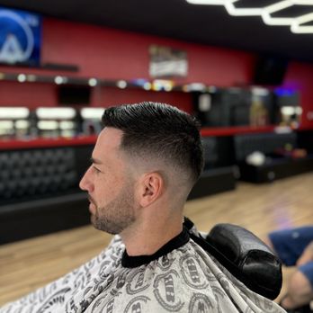 Blendz Barbershop - Mid low fade w shear work on top and a razor line up on beard - Barbers Near Me - Mesa, Arizona Blendz Barbershop - Mid low fade w shear work on top and a razor line up on beard - Barbers Near Me - Mesa, Arizona