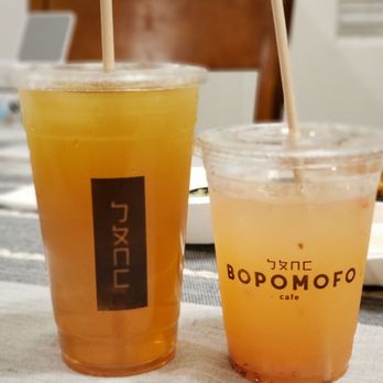 Bopomofo Cafe - Large Jasmine Green Tea 50% Sugar Regular Strawberry Basil Ginger Tea - Bubble Tea Near Me - San Gabriel, California Bopomofo Cafe - Large Jasmine Green Tea 50% Sugar Regular Strawberry Basil Ginger Tea - Bubble Tea Near Me - San Gabriel, California