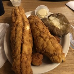 Mountain Aire Seafood and Steaks - Flounder and baked potato