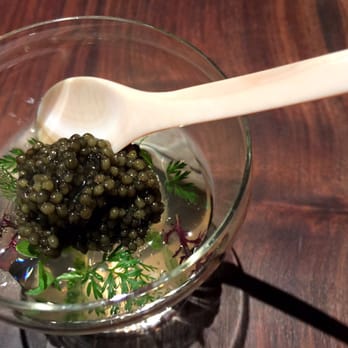 Saison - Caviar, aged kelp, bacon fat, mother of mother effing pearl spoon! - New American Near Me - San Francisco, California Saison - Caviar, aged kelp, bacon fat, mother of mother effing pearl spoon! - New American Near Me - San Francisco, California
