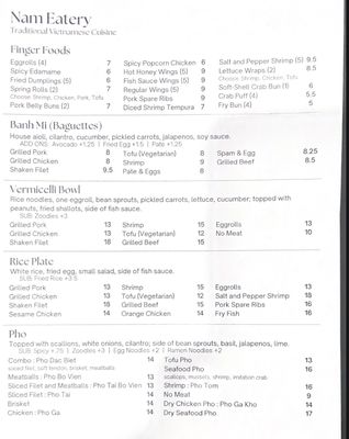 Menu photo 2 Nam Eatery Houston, TX Menu photo 2 Nam Eatery Houston, TX
