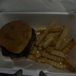 Burger with fries yummy