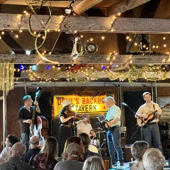 Devil's Backbone Tavern - Jesse Lége and Bosco Stomp performing zydeco in the dance hall - Dive Bars Near Me - Fischer, Texas