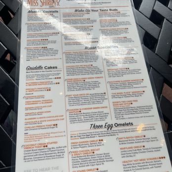 Miss Shirley's Cafe, Inner Harbor - Menu - Breakfast & Brunch Near Me - Baltimore, Maryland Miss Shirley's Cafe, Inner Harbor - Menu - Breakfast & Brunch Near Me - Baltimore, Maryland