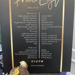 D & G Nails - Price list