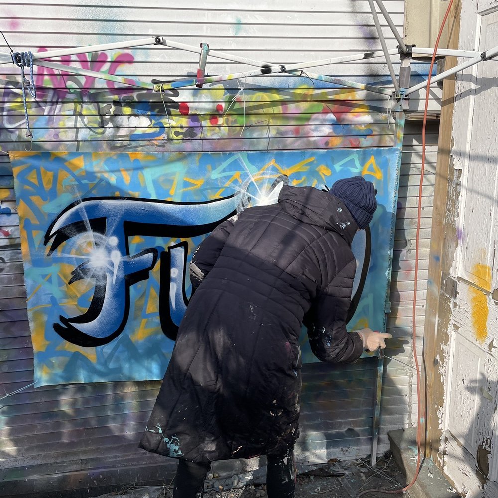 Brooklyn Unplugged Tours + Graffiti Art - Our artist adding some incredible finishing touches - Art Tours Near Me - Brooklyn, New York Brooklyn Unplugged Tours + Graffiti Art - Our artist adding some incredible finishing touches - Art Tours Near Me - Brooklyn, New York