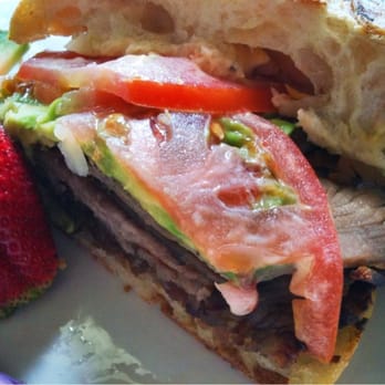 Julienne - Roasted Lamb with Caramelized Onions, Avocado, Tomato, Basil Aioli on Multi-Grain Bread - Detailed - New American Near Me - San Marino, California
