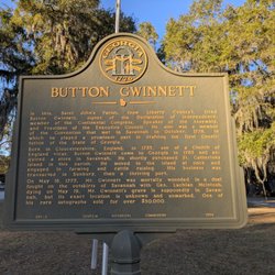 Button Gwinnett Historical Marker, Midway