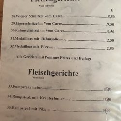Bistro Europa - Speisekarte