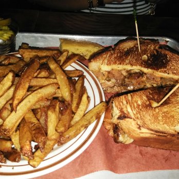 Butcher Bar - Philly cheese steak w/ smoked brisket, fries, house made pickles - Barbeque Near Me - Astoria, New York