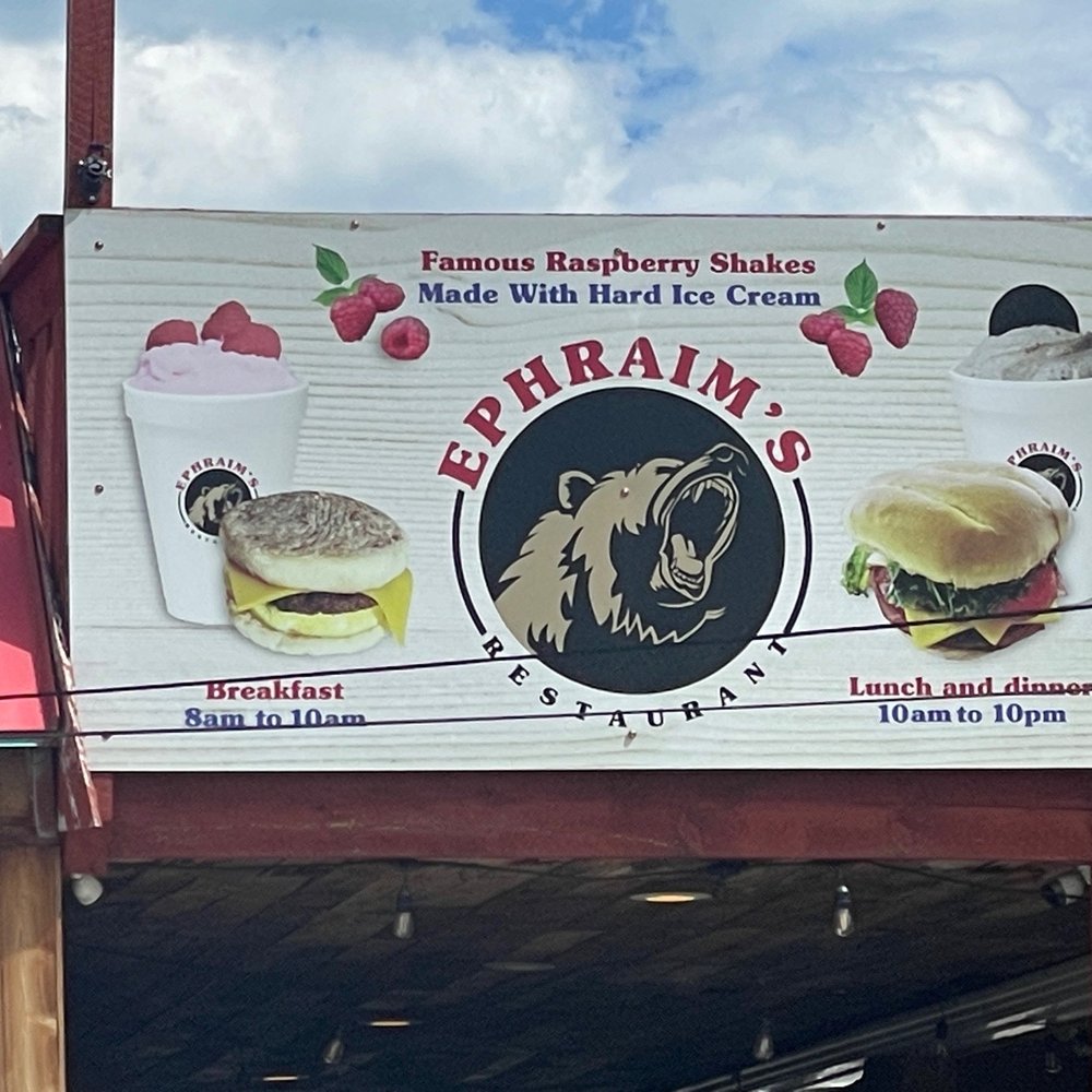 Ephraim's Restaurant - a sign for the restaurant - Burgers Near Me - Garden City, Utah