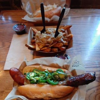 Wursthaus - Apple vegan dog in the back Drunken fries chipotle aioli on the side The Hung Delicious! - Pubs Near Me - Santa Ana, California Wursthaus - Apple vegan dog in the back Drunken fries chipotle aioli on the side The Hung Delicious! - Pubs Near Me - Santa Ana, California