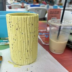 Fire It Ceramics - Vase with only the first layer painted. More colors were added after.