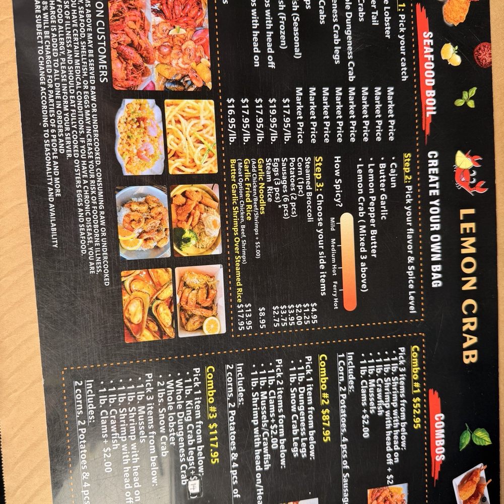 Lemon Crab - Menu - Seafood Near Me - Hayward, California