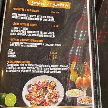 Toby’s Restaurant - Menu -seafood appetizers - Peruvian Near Me - Vernon, Connecticut Toby’s Restaurant - Menu -seafood appetizers - Peruvian Near Me - Vernon, Connecticut