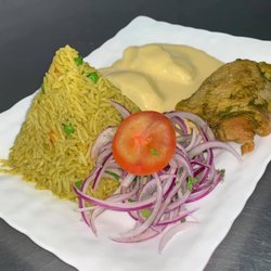 Peru Chicken Restaurant - Arroz con pollo y huancaina, only Saturday