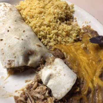 El Torito Cafe - Carnitas Burrito (asked for rice in burrito) and there are beans in burrito too! - Mexican Near Me - Henderson, Nevada