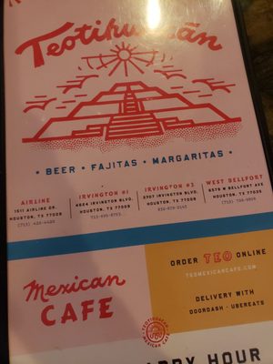 Menu photo 2 Teotihuacan Mexican Cafe Houston, TX Menu photo 2 Teotihuacan Mexican Cafe Houston, TX