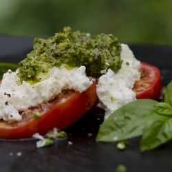 The Naked Bite - Housemade grass-fed ricotta cheese & heirloom tomatoes