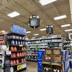 Looking at aisles 46 and 48 inside the store.
