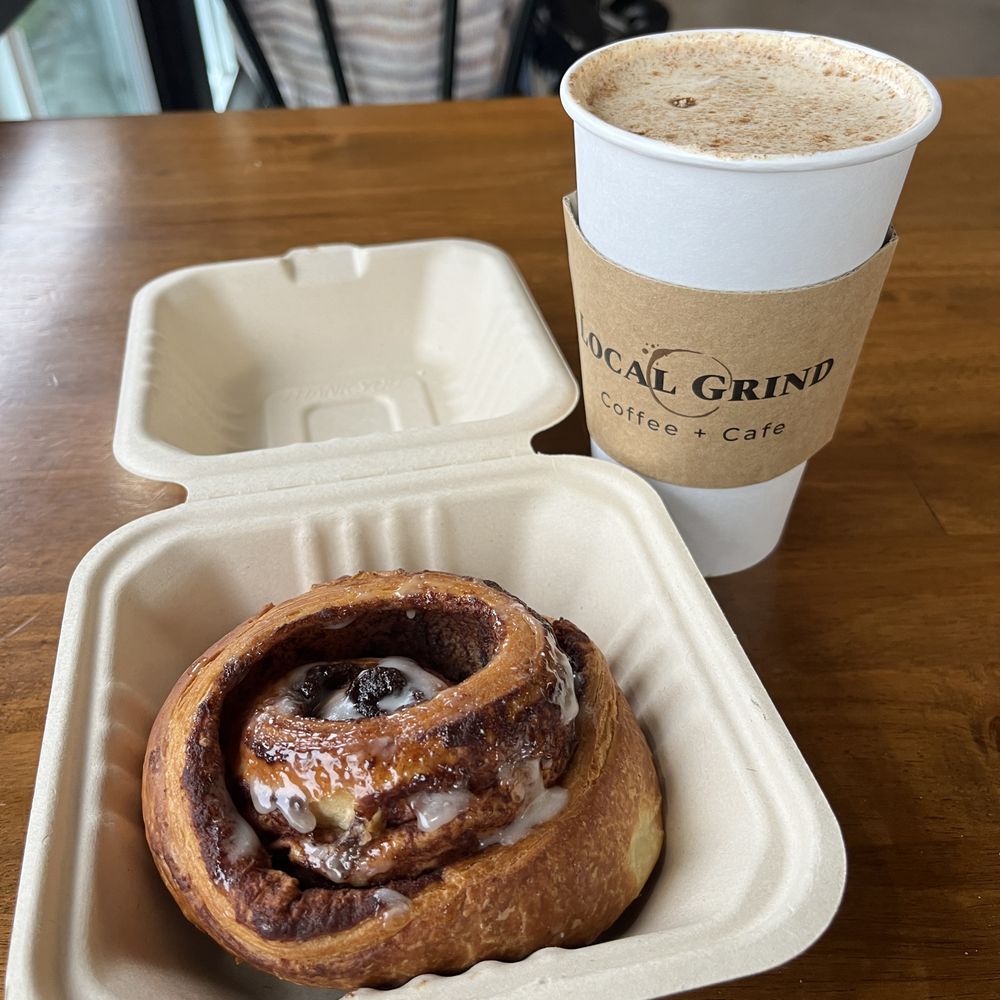 Local Grind Coffee + Cafe - Gingerbread latte and cinnamon roll - Coffee & Tea Near Me - Los Alamitos, California Local Grind Coffee + Cafe - Gingerbread latte and cinnamon roll - Coffee & Tea Near Me - Los Alamitos, California