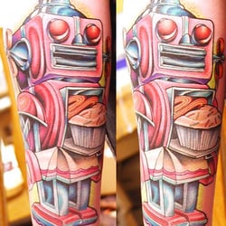 Hope Gallery Tattoo - Robot by Eric Merrill of Hope Gallery Tattoo in New Haven, CT