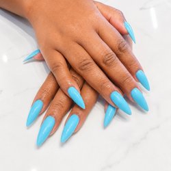 Nail Gallery - Gel X nails, blue summer colors, party, wedding ready