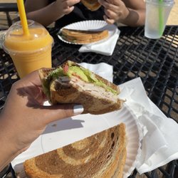 The Rye Bread Bar - I mean, look at this delish panini. Turkey + avocado + Gruyère cheese + mango smoothie