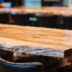 Ginny's Neighborhood Pizza Joint - Custom sycamore wooden slab table tops