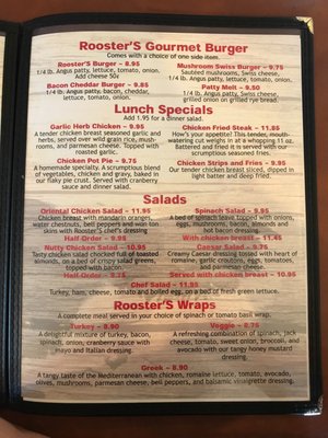 Menu photo 8 Rooster's Medford, OR