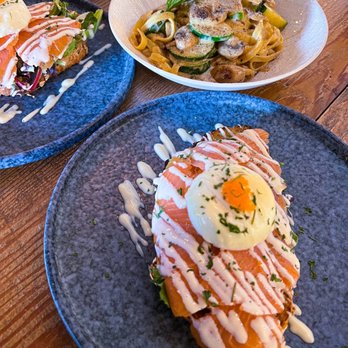 Aroma Craft Coffee - Smoked Salmon Toast and Rich Miso Pasta - Coffee Roasteries Near Me - Walnut, California Aroma Craft Coffee - Smoked Salmon Toast and Rich Miso Pasta - Coffee Roasteries Near Me - Walnut, California