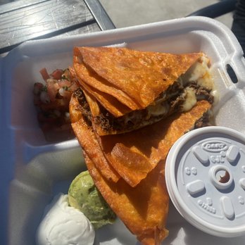 Birria Bros. - Birria quesadilla with console sour cream, guac and pico - Mexican Near Me - Bakersfield, California