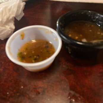 La Cima Mexican Cuisine - Small portion cups of salsa. So we had to keep asking for more. - Mexican Near Me - Cleburne, Texas