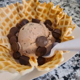 Nuts for the butter + mini reese cups in a waffle cup Nuts for the butter + mini reese cups in a waffle cup