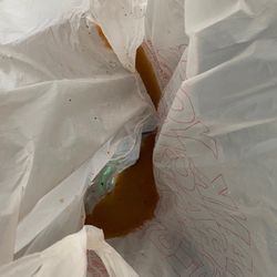 Bazar Tajrish - Spilt Salad dressing from the Shirazi Salad into the same bag as the Baklava