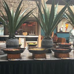 Buffet tables. Buffet tables.