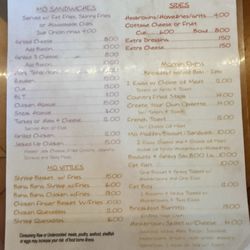 Mulligans - Menu