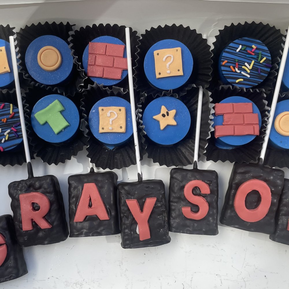 She even got these cute custom treats that matched our Super Mario theme!