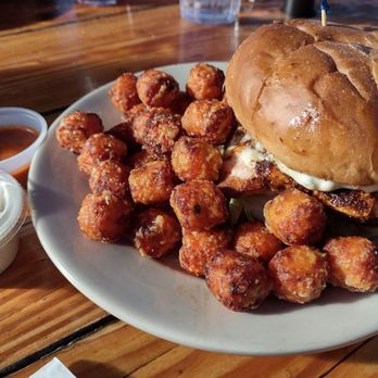 Tugboat Annies - Salmon yummy burger - American Near Me - Olympia, Washington Tugboat Annies - Salmon yummy burger - American Near Me - Olympia, Washington