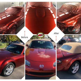 Chalfont Collision Center - Paint booth and after photos. So shiny you can see the sky. - Body Shops Near Me - Chalfont, Pennsylvania