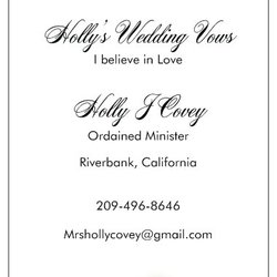 Holly's Wedding Vows - Call, text, or email at any time.