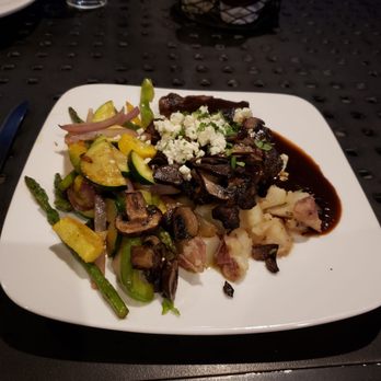 Highlands Bar & Grille - My NY steak with potatoes and roasted veggies $20 its a deal! - New American Near Me - Marana, Arizona Highlands Bar & Grille - My NY steak with potatoes and roasted veggies $20 its a deal! - New American Near Me - Marana, Arizona