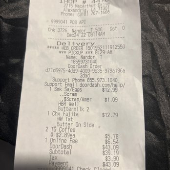 IHOP - Bill - Breakfast & Brunch Near Me - Alexandria, Louisiana