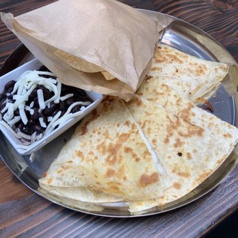 Just Tacos and More - Kids meal - Flour Quesadilla with black beans and chips - Tacos Near Me - Phoenix, Arizona Just Tacos and More - Kids meal - Flour Quesadilla with black beans and chips - Tacos Near Me - Phoenix, Arizona